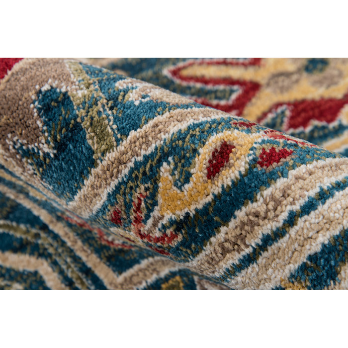 Charlton Home® Canberra Performance Blue Rug & Reviews Wayfair